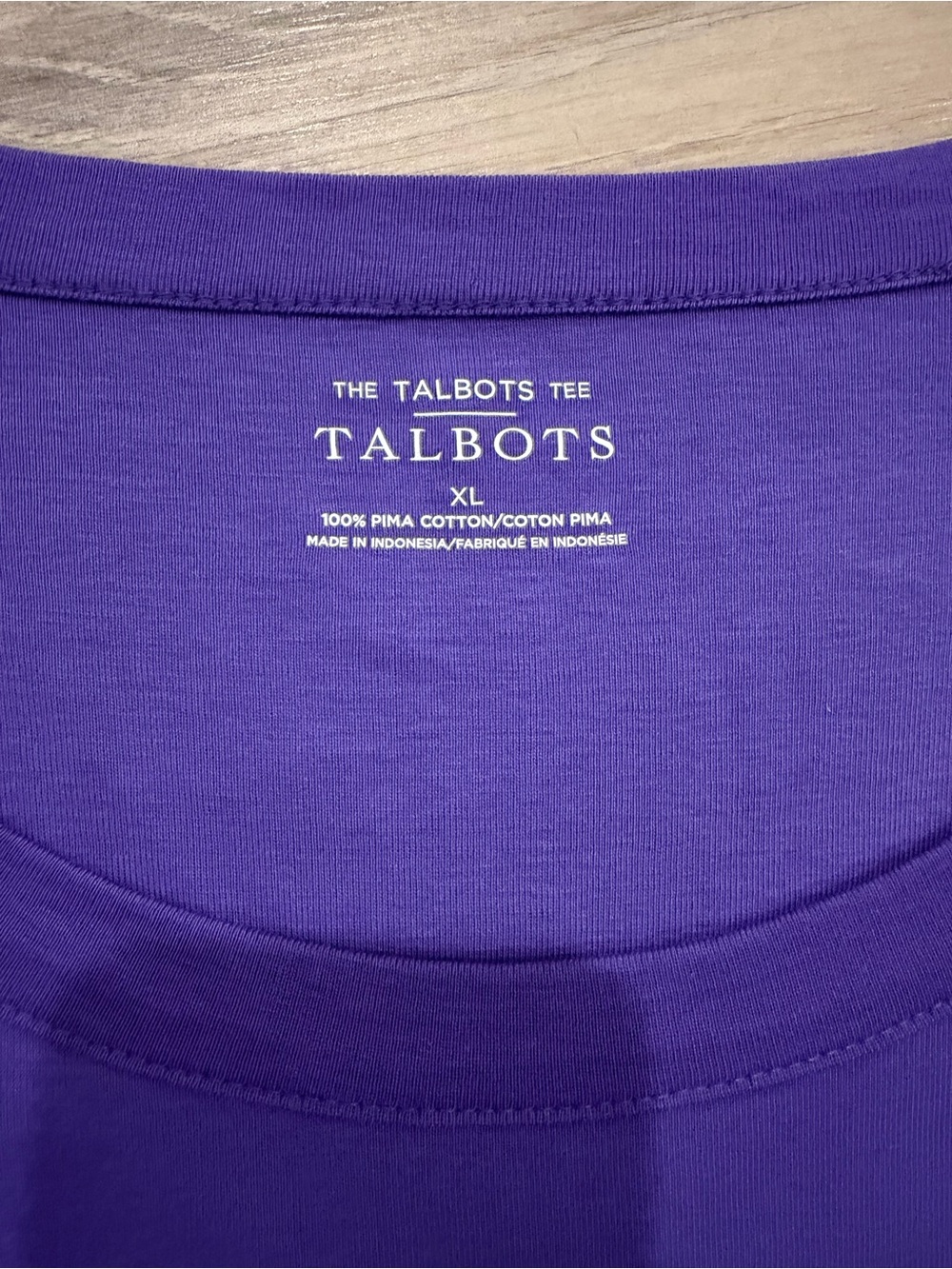 Talbots Lavender Scoop Neck Short Sleeve Tee - Picture 2 of 3
